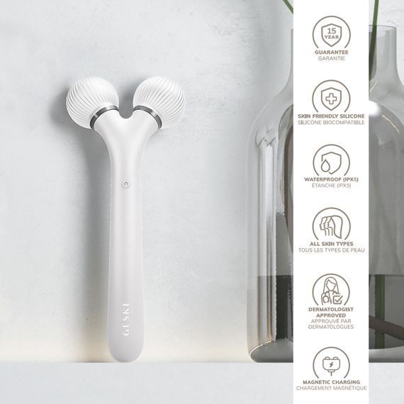 Електронний ультразвуковий ролик для обличчя GESKE Sonic Facial Roller 4в1 white | Зображення 2