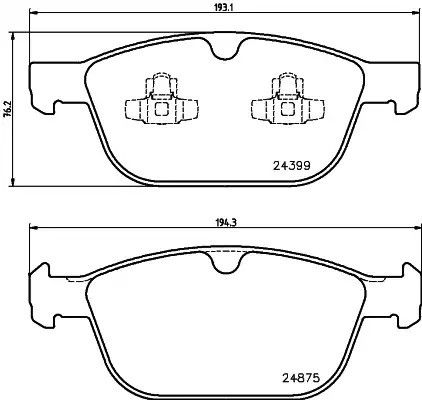 Колодки передні гальмівні XC60/XC90 02-2.0-4.4, HELLA PAGID (8DB355014541) | Зображення 3