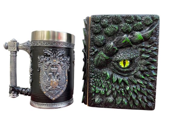 Подарунковий набір Кухоль 3D Щит і Корона та Блокнот 3D «Око Лісового Дракона»