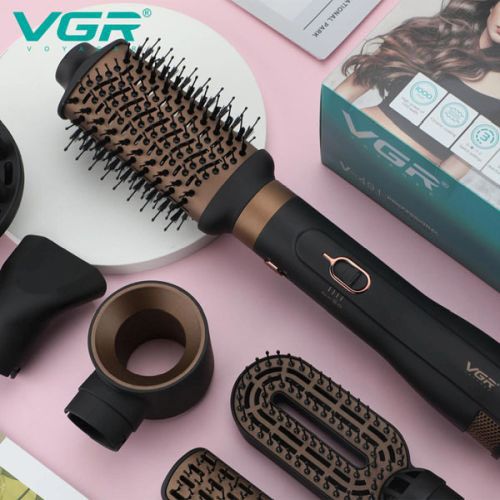 Фен стайлер для укладки и завивки волос VGR V-491 6 в 1, Professional, 1000 Вт, Фен с насадками | Зображення 2