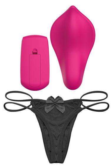 Вібратор у трусики Liebe Panty Vibe Recargable Cerise, нагрів до 39 °C, пульт, трусики S-M в комплекті | Зображення 3