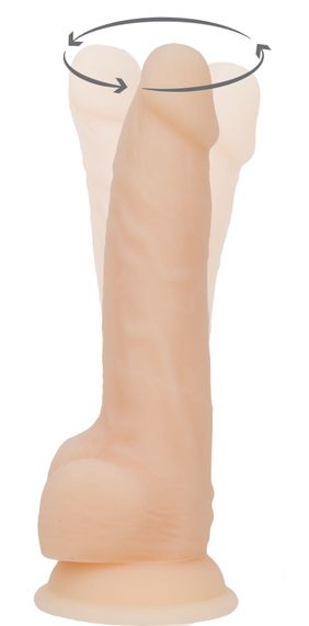 Фалоімітатор з вібрацією та ротацією Naked ADDICTION James 8″ Rotating & Vibrating Dong, пульт ДК | Зображення 1