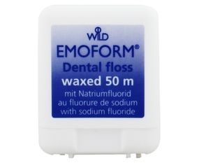 Зубна нитка Dr. Wild EMOFORM Dental floss, вощена з фторидом, 50 м