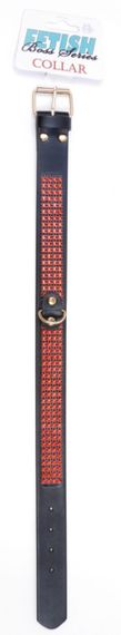 Нашийник зі штучної шкіри з кристалами Fetish Boss Series - Collar with crystals Red, BS3300110 Sex Aura | Зображення 3