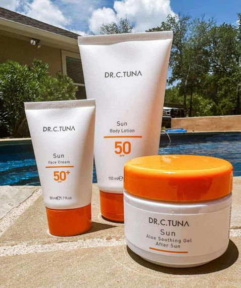 Набор Защита от солнца солнцезащитный крем для лица spf 50 + лосьон для тела spf 50 + гель после загара Farmasi Sun | Зображення 3
