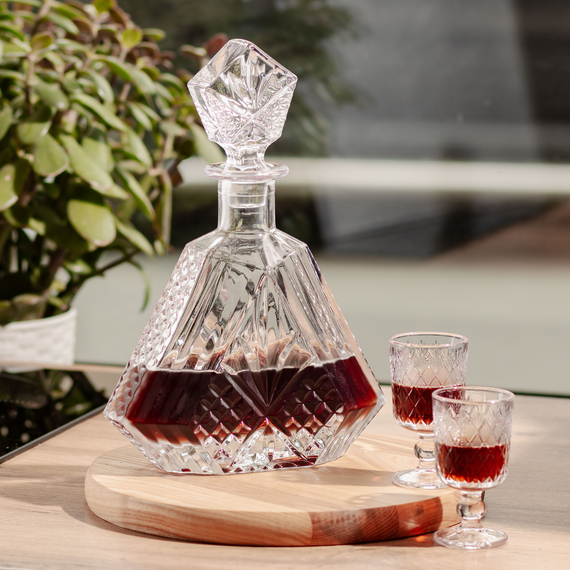 Декантер для віскі 1 літр 18×8×27 см із пробкою HP-19-37 | Зображення 5