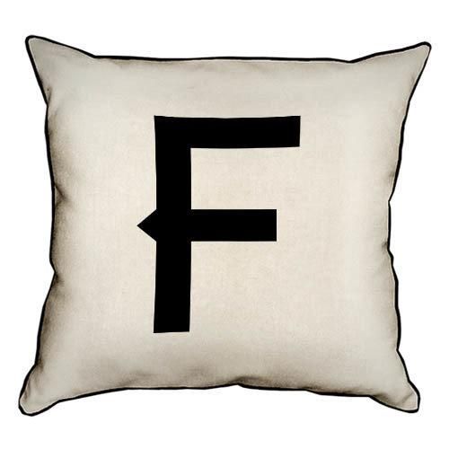 Подушка с мешковины Letter F 45x45 см (45PHB_ABC011_WH)