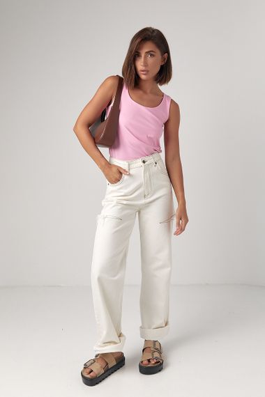 Эластичная женская майка - розовый цвет, M (есть размеры) | Зображення 2