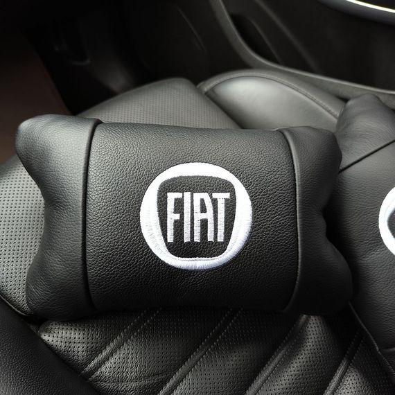 Набір подушок Fiat з натуральної шкіри + вишивка логотипу та шкіряний брелок у подарунок | Зображення 6