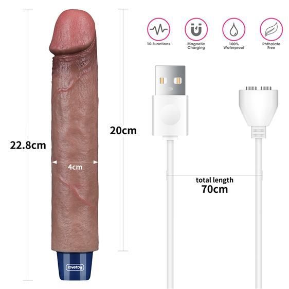 Вібратор - Real Softee Rechargeable Silicone Vibrating Dildo 9" Sex Aura | Зображення 2
