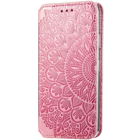 Шкіряний чохол-книжка GETMAN Mandala (PU) для Xiaomi Redmi Note 10 / Note 10s Штучна шкіра, Слот для візитки, Рожевий