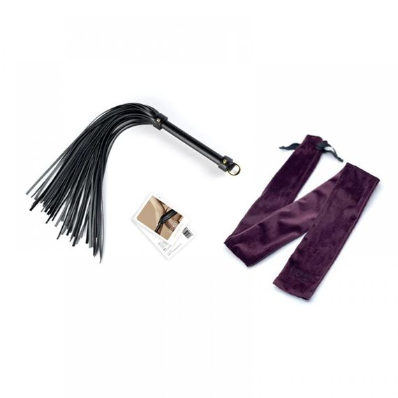 Флоггер (плетка) итальянская кожа UPKO с позолотой, черный sexstyle | Зображення 6