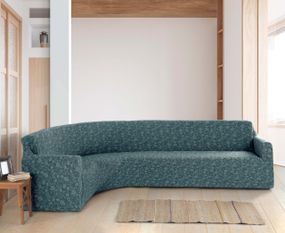 Жакардовий чохол на кутовий диван Roza без спідниці М'ятний