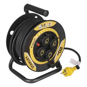 Удлинитель на катушке Stanley 20 м, 4 розетки, IP44 STANLEY SXCR-111