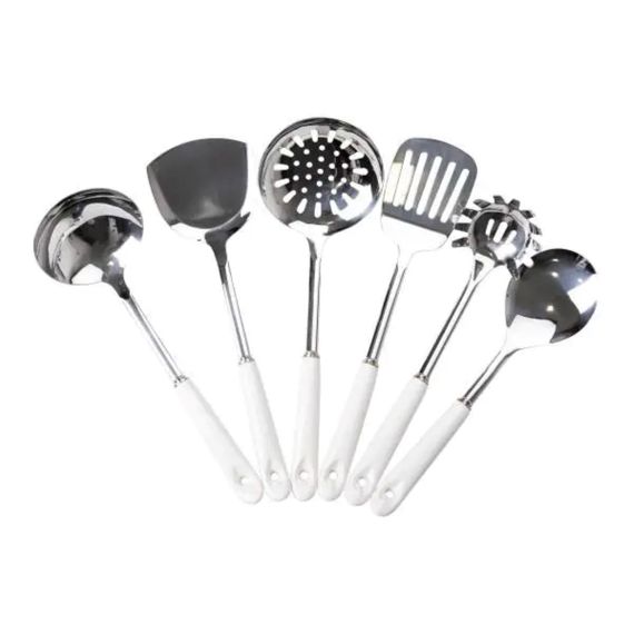 Набір кухонного приладдя на підставці 7 предметів кухонні аксесуари на підставці Білий із сріблястим HP-20-70, Білий | Зображення 4