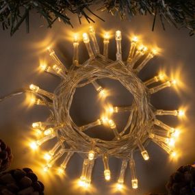 Гирлянда светодиодная на батарейках, 3 м, 20 LED, теплый белый на прозрачных проводах
