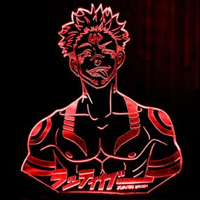 Акриловый светильник-ночник Ремен Сукуна (Магическая Битва) красный tty-n000998