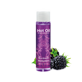 Їстівна масажна олія Nuei HOT OIL "Ожина" (100 мл): Зігріваючий ефект для масажу та солодких поцілунків