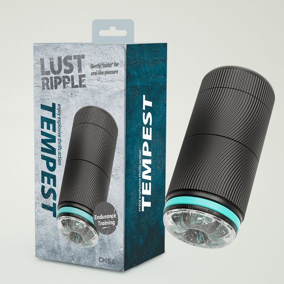 Мастурбатор прозорий у чорній колбі Chisa Lust Ripple Tempest sexstyle