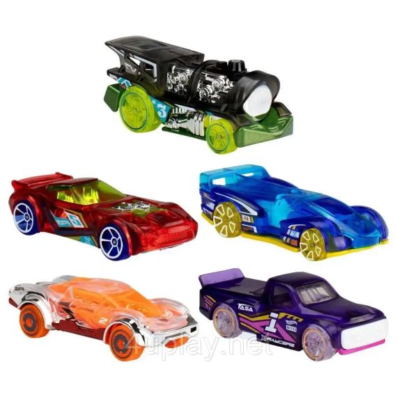 Hot Wheels X-Raycers Хот Вилс Прозрачные гонщики Подарочный набор из 5-ти машинок | Зображення 1