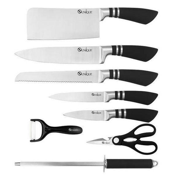 Набір ножів з підставкою з нержавіючої сталі UNIQUE UN-1835 9 предметів