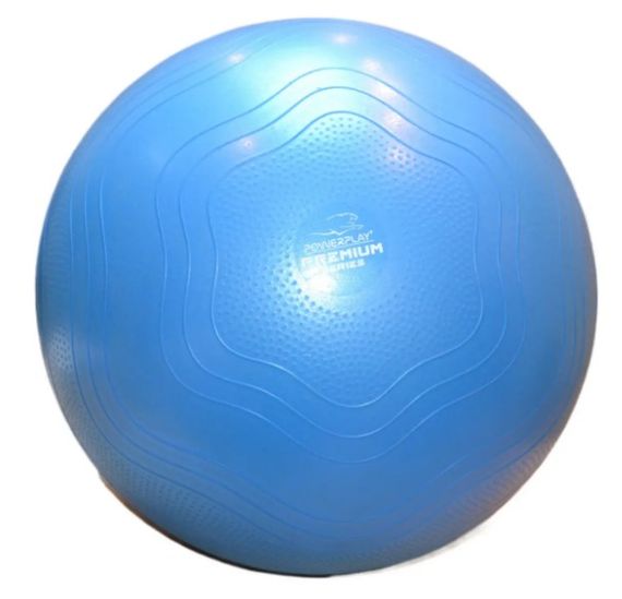 М'яч для фітнесу (фітбол) укріплений PowerPlay 4000 Ø65 cm Premium Gymball Anti-Burst Синій + помпа (PP_4000_65cm_Blue) | Зображення 5