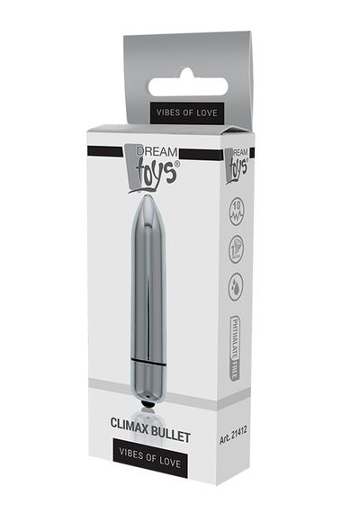 Міні вібромасажер DREAM TOYS 10-SPEED CLIMAX BULLET SILVER Sex Aura | Зображення 1