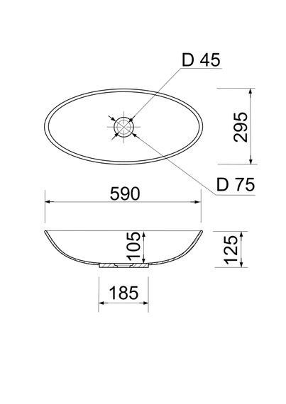 Раковина накладная Adamant ANDERE NEW, овальная (100003856) | Зображення 9