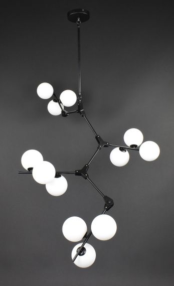 Люстра стельова на 12 лампочок 27911 Чорний 85-140х75х75 см.