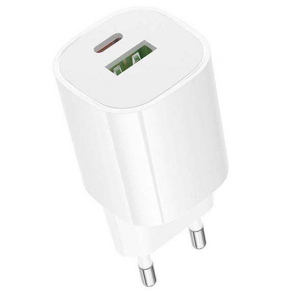 МЗП Borofone BA104A Pudding PD20W+QC3.0 (1USB-A/1C) White | Зображення 3