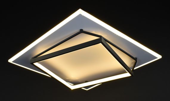 Люстра світлодіодна стельова LED світильник для квартири на стелю лед 27544 Білий 9х50х50 см. | Зображення 4