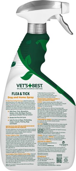 Спрей від бліх і кліщів для собак і вдома Vet's Best Flea & Tick Home Spray For Dogs Cottonspice, 946 мл | Зображення 1