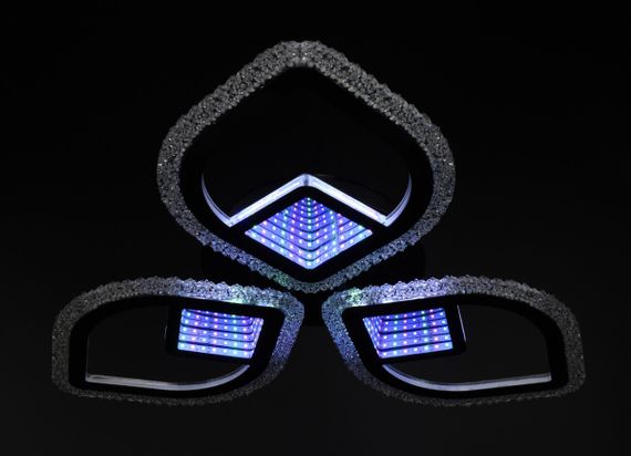 Люстра світлодіодна стельова LED світильник для квартири на стелю лед з пультом 26034 Чорний 8х53х53 см. | Зображення 5