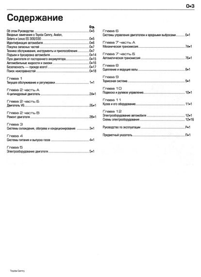Toyota Camry, Avalon, Solara / Lexus ES 300/330. Посібник з ремонту й експлуатації. Книга | Зображення 1