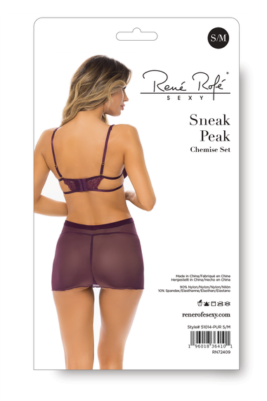 SNEAK PEAK CHEMISE SET PURPLE, S/M | Зображення 3