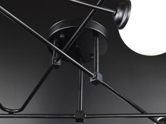 Люстра стельова на 6 лампочок 26593 Чорний 18х90х90 см. | Зображення 6