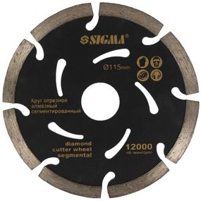 Круг алмазный по железобетону Sigma "Глубокий рез" Ø115×2.2×22.2 мм 13200 об/мин (1923021)