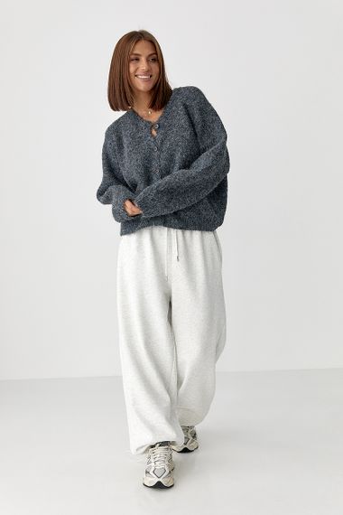 Спортивні штани з плюшевим начісом - світло-сірий цвет, M (є розміри) | Зображення 2