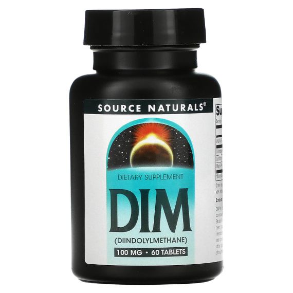 Диіндолілметан, DIM, Source Naturals, 100 мг, 60 таблеток.