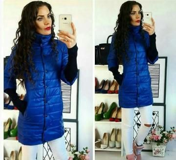 Довга куртка з відстібним рукавом, арт.205/2, електрик