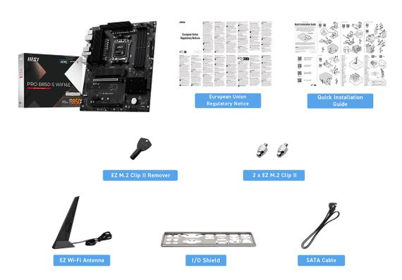 Материнcкая плата MSI PRO B850-S WIFI6E sAM5 B850 4xDDR5 M.2 HDMI WiFi BT ATX 911-7E80-002 | Зображення 1