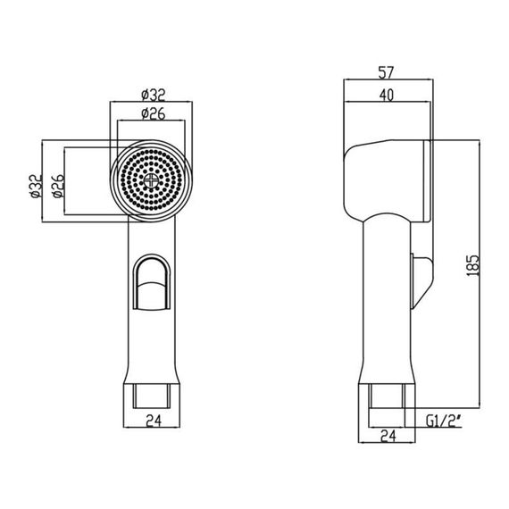 Лейка для гигиенического душа Lidz Niagara 25 округлая LDNIA25CRM35451 Chrome | Зображення 1