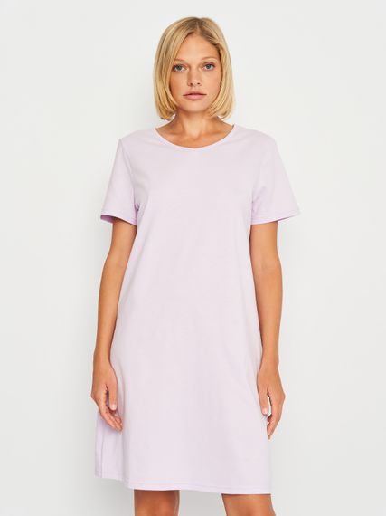 Жіноча нічна сорочка з коротким рукавом лавандова, 5XL