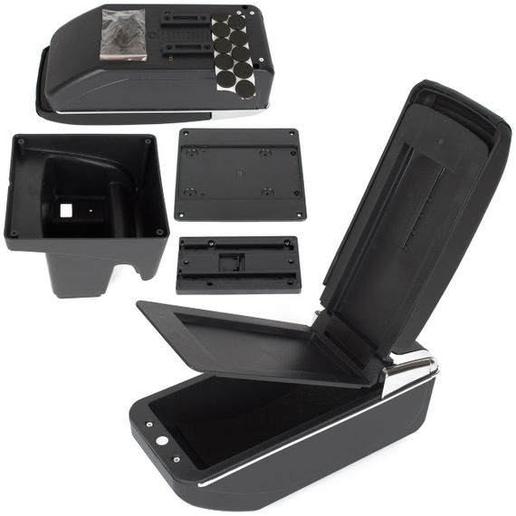 Ford Focus MK3 (10-14) підлокітник ЧОРНА ЕКО ШКІРА + монтажний комплект, Форд Фокус 3 | Зображення 1