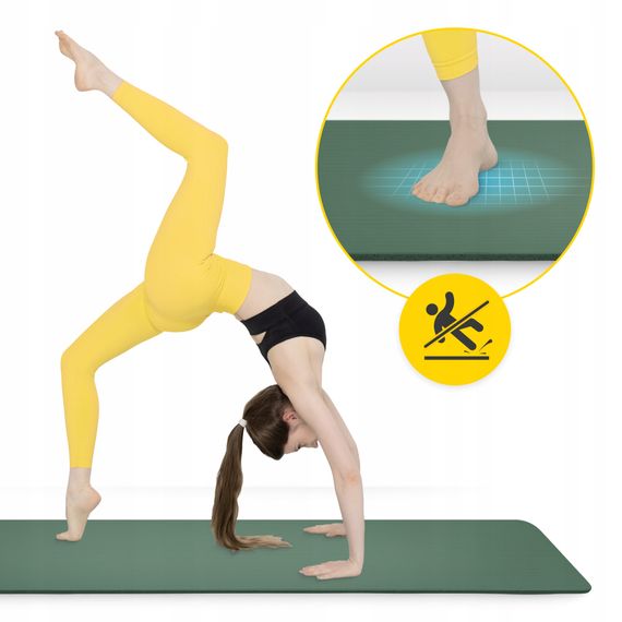 Килимок (мат) спортивний 4FIZJO NBR 180 x 60 x 1 см для йоги та фітнесу Navy Green (P-5905973406680) | Зображення 8