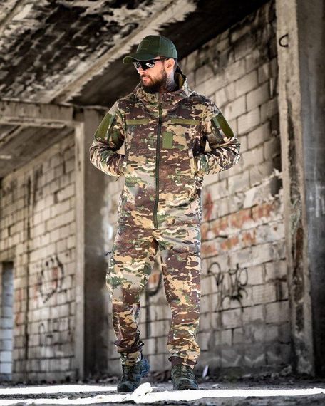 Демісезонний тактичний костюм софтшел SATELIT мультикам НП4885