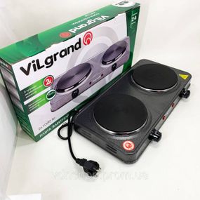Бытовая электро-плитка ViLgrand, Удобная плита для кухни, Электроплита настольная с двумя комфорками QH-56