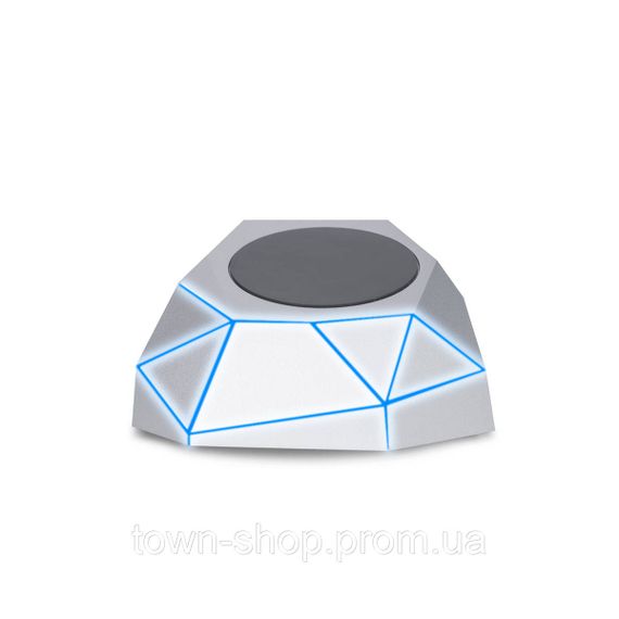 Беспроводное Зарядное Устройство Xoopar - Geo Dock (Серебристое С Синей Led-Подсветкой) | Зображення 1