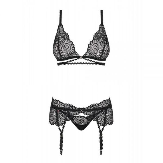 Комплект Obsessive Mixty 3-pcs set black L / XL, Черный, L/XL | Зображення 3