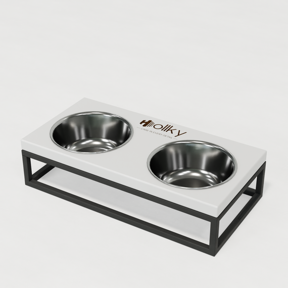 Миски на подставке для маленьких собак и котов Hollky Base S (2 × 0,45 л) BS-36187-GRWH | Зображення 2